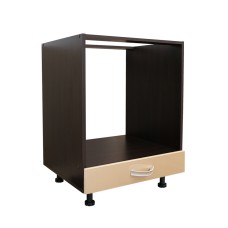 Corp pentru cuptor incorporabil cu sertar Zebra, wenge/cappuccino lucios, fara blat, 60 x 82 x 57 cm